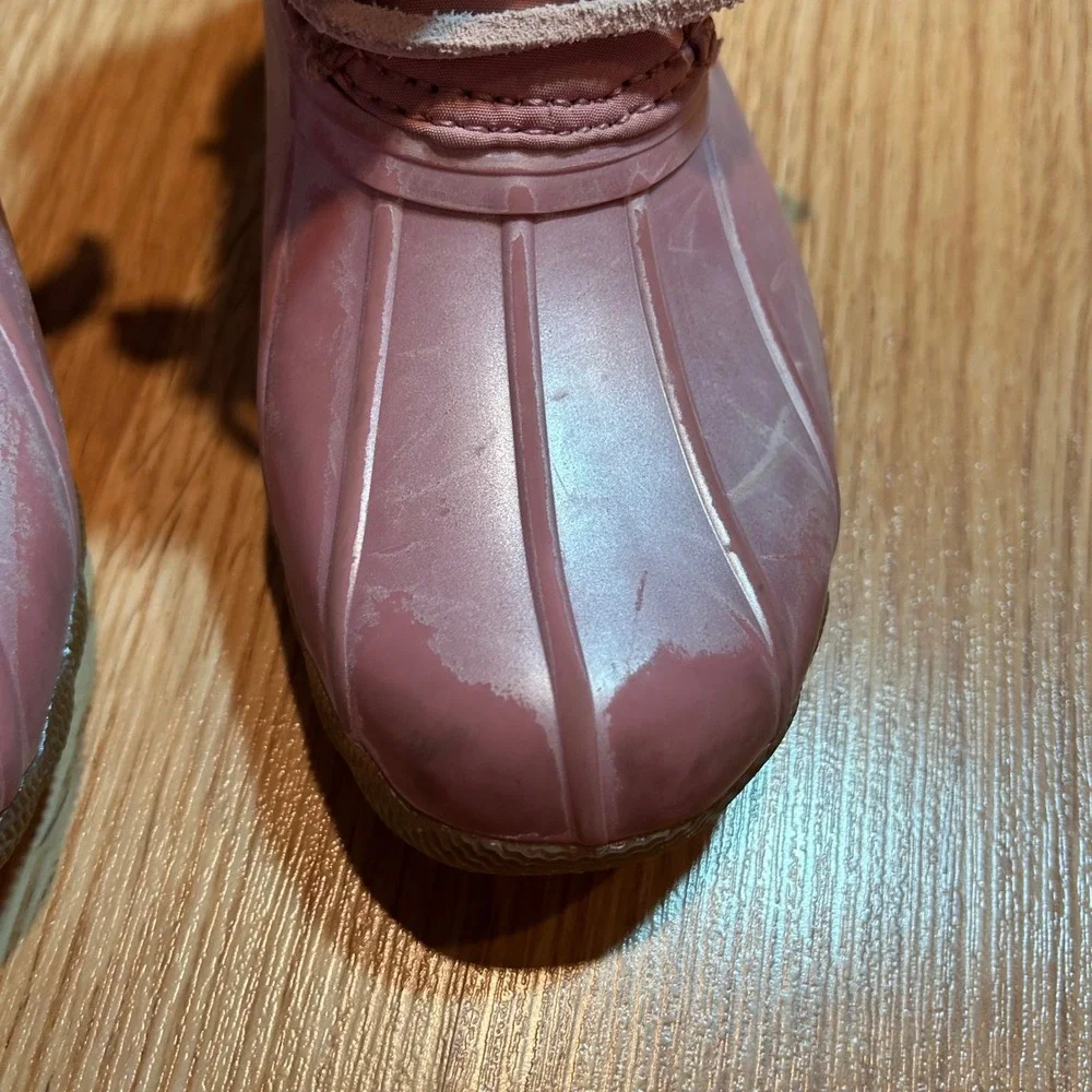Girls Pink Sperry Duck‎ Boots Quilted Nylon Waterproof Size Little Kid Shoes